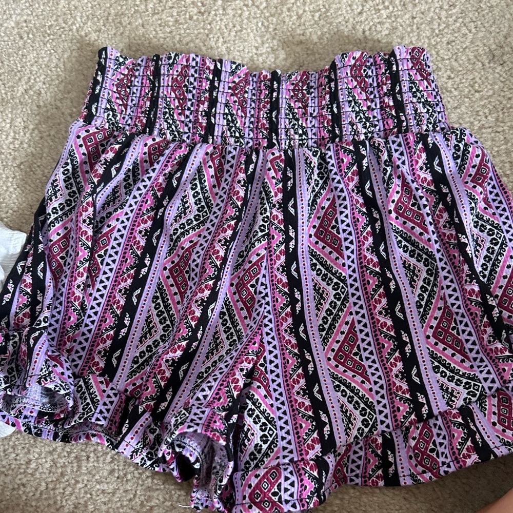 No Boundaries High Waist Patterned Shorts - Pink, Black, White